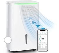 Klarstein DryFy Connect 50L Deshumidificador Inteligente, 50L/24h, Wi-Fi App Control, Depósito 7L, Temporizador 24h, Desagüe Continuo, Portátil para Hogar, Cocina, Baño, Habitaciones 45-55m², Blanco
