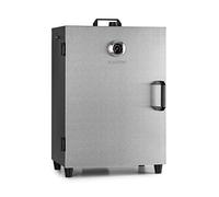 Klarstein Flintstone Steel Horno de ahumar - Ahumador, 1600 W, Termostato, Termómetro, 3 Parrillas para ahumar, Puerta de acero, Cierre magnético, Válvula de ventilación, Acero inoxidable
