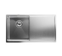 Klarstein Fregadero con escurridor de, acero inoxidable 304, resistente a arañazos y al calor, fácil de limpiar, incluye kit de instalación y rebosadero, 79x44 cm, acero inoxidable