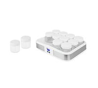 Klarstein Gaia yogurtera (elaboración de Yogur casero, 12 tarros con Cierre de Rosca de 210 ml, Volumen Total de 2,5 litros, Temporizador, Pantalla LCD, Acero Inoxidable) - Blanco