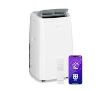 Klarstein Grandbreeze Aire Acondicionado Portátil - 14,000 BTU, cubre hasta 65 m², control remoto y app, 3 en 1: enfría, deshumidifica y ventila, eficiencia A, silencioso, kit para ventana, Blanco