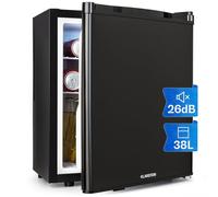 Klarstein Happy Hour Mini Nevera para Dormitorio, Nevera Pequeña para Bebida y Comida, Neveras Pequeñas Iluminación Interior, Estantes Ajustables, para Habitaciones. Oficina, Camping, 6-18°C, 38L