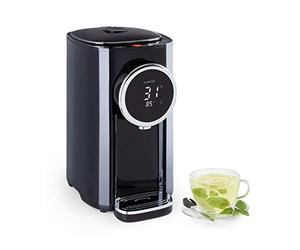 Klarstein Hot Spring Plus Dispensador de Agua Caliente - Termo, Hervidor de Agua, 5 litros de Volumen, Panel táctil, Temperatura de 45-95 °C, Pantalla LCD, Depósito de Acero Inoxidable, Negro