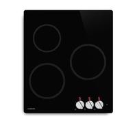 Klarstein Kochheld Placa Induccion 3 Fuegos - 5700W Boost, 3 Zonas, Mando Giratorio, Indicador Calor Residual, Protección Sobrecalentamiento, Vitrocerámica 45cm, Placa de Inducción, Negro