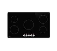 Klarstein Kochheld Placa Inducción 90cm - 5 Zonas, 8700W Boost, Mando Giratorio, Indicador Calor Residual, Protección Sobrecalentamiento, Vitrocerámica Fácil Limpieza, Placa de Inducción