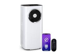 Klarstein Kraftwerk Eco Smart 11 Aire Acondicionado Portátil - 11,500 BTU, WiFi & App Control, 3 en 1: A/C, Ventilador & Deshumidificador, Para 35-59 m², Silencioso 50 dB, Clase A+, Blanco