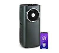 Klarstein Kraftwerk Eco Smart 11 Aire Acondicionado Portátil - 11,500 BTU, WiFi & App Control, 3 en 1: Refrigeración, Ventilador & Deshumidificador, Para 35-59 m², Silencioso, Clase Antracita