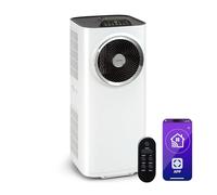Klarstein Kraftwerk Smart 10K Aire Acondicionado Portátil - 10,000 BTU, 29-49 m², Control App & Alexa, Ventilador & Deshumidificador, Silencioso 50 dB, Temporizador, Ruedas, Kit Ventana, Blanco