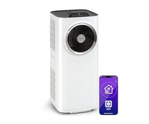 Klarstein Kraftwerk Smart 10K Aire Acondicionado Portátil - 10,000 BTU, 29-49 m², Control App & Alexa, Ventilador & Deshumidificador, Silencioso 50 dB, Temporizador, Ruedas, Kit Ventana, Blanco