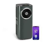 Klarstein Kraftwerk Smart 12K Aire Acondicionado Portátil - 12,000 BTU, 35-59 m², Control App & Alexa, 3 Niveles de Ventilación, Deshumidificador, Modo Nocturno, Temporizador 24h, Antracita