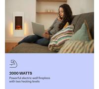 Klarstein Lamington Chimenea eléctrica 2000 W llamas LED calefacción temporizador luz ambiental Klarstein