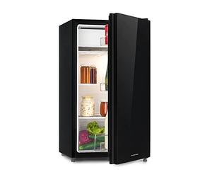 Klarstein Luminance Frost - Mininevera, Cajón para verdura, 2 baldas de vidrio, 3 compartimentos en la puerta e tipo E, Temperatura ajustable, Volumen 91 litros, 45 x 84 x 48,5 cm, Negro