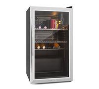 KLARSTEIN Mini Nevera Pequeña con Puerta de Cristal para Habitaciones, 80 L, Frigorifico Portatil Electrico con Estantes para Bebidas