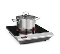 Klarstein MisterCook Placa de cocina por infrarrojos, niveles de potencia y temperatura, temporizador, control táctil, protección sobrecalentamiento y sobretensión, 1 zona, 2000 vatios, plata