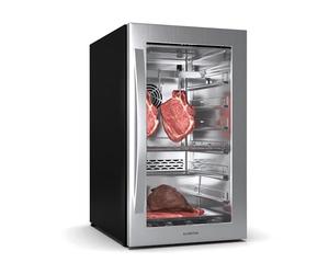 Klarstein Nevera Maduración Carne, 88L, Control de Temperatura y Humedad, Iluminación UVC Antibacteriana, Panel Táctil, Puerta Doble Acristalamiento, Ideal para Casa y Restaurante, Acero Inox