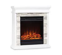 Klarstein Nevis Peak Chimenea eléctrica - Chimenea eléctrica con 1800 W de Potencia calorífica, con Temporizador, Temperatura: 10 a 30 °C, Ilusión de Llamas LED, Incl. Mando a Distancia