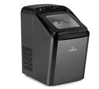 Klarstein Partytime - Máquina de cubitos de hielos, Potencia 145 W, Tanque de agua 2,9 L, Volumen producción 15 kg/24h, 9 cubitos por ciclo, 2 tamaños, Función autolimpieza, Acero, Negro