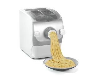 Klarstein Pastamania Nudelmaschine Elektrisch - 260 W Vollautomatische Pastamaschine mit 7 Aufsätzen, 500 g Kapazität, Leise (60 dB), LED-Anzeige, Weiß