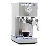 KLARSTEIN Pausa cafetera espresso, 1350 W, máquina de café, 7-9 bares de presión, depósito de agua: 1,4 litros, acero inoxidable, plateado