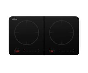 Klarstein Placa de inducción eléctrica, placa de inducción móvil de 2 placas, de de 3500W para camping y hogar, de portátil de 2 placas, moderna de doble