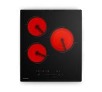 Klarstein Placa Vitroceramica 3 Fuegos - 45 cm, 4100 W, Control Táctil, Temporizador, Bloqueo Infantil, Indicador Calor Residual, Diseño Slim para Cocinas Compactas
