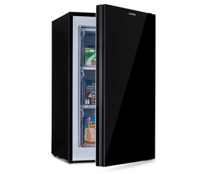 Klarstein Pluto - congelador, puerta frontal, 1 balda, termostato con 5 niveles, hasta -18 °C, patas regulables en altura, 39 dB, 60 litros de capacidad, negro