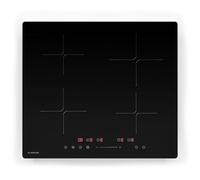 Klarstein PowerGlide Placa Inducción - 4 Zonas Con Refuerzo, 7800 W, Mando Deslizante, Temporizador Y Bloqueo Infantil, Diseño Elegante De 60 cm, Indicador De Calor Residual