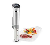 Klarstein Quickstick - Cocedor sous vide, Olla de cocción lenta, 1300 vatios, Temporizador, 3D Circulating, 0-95 °C, Pantalla táctil LCD, Impermeable, hasta 20 litros, flex plateado