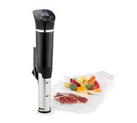 Klarstein Quickstick - Cocedor sous vide, Olla de cocción lenta, 1300 vatios, Temporizador, 3D Circulating, 0-95 °C, Pantalla táctil LCD, Impermeable, hasta 20 litros, flex negro