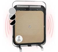 Klarstein Radiador Electrico Bajo Consumo con Panel de Infrarrojos 1300W para Casa, Estufa Portátil de Aluminio con Mármol para Retención de Calor, Calefactor Baño con Termostato, Anticongelante