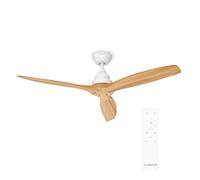 KLARSTEIN Santa Elena Ventilador de Techo - 3 Aspas, Mando a Distancia, 6 Velocidades, Silencioso, Modo Verano/Invierno, Temporizador, 132cm, Para Salón o Dormitorio