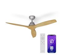 Ventilador de techo Smart Santa Elena 52" 10260m³/h palas de madera auténtica 6 niveles mando a distancia control App Klarstein