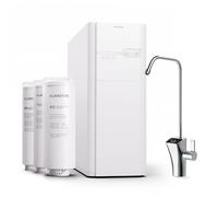 Klarstein Sistema de filtración de agua por ósmosis inversa, Sistema de filtración de agua bajo el fregadero para potable 600GPD, en 5 etapas, 3 filtros, Alcanza una pureza del