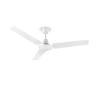KLARSTEIN Spin Doctor - Ventilador de techo, 3 aspas, Diámetro de 48" / 122 cm, Caudal de 9963 m³/h, Potencia 56 W, 3 velocidades, Control independiente en la pared, Acero inoxidable, Blanco floral
