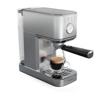 KLARSTEIN SteelPresso Slim Cafetera Express - 20 Bares, 1350W, Depósito 1,2L, Boquilla de Vapor, Carcasa de Acero Inoxidable, Compacta, Fácil Limpieza, Cafetera Espresso, Color - Acero inoxidable