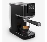 KLARSTEIN SteelPresso Slim Touch Cafetera Express - 20 Bares, 1350W, Depósito 1,2L, Boquilla de Vapor, Pantalla Táctil, Carcasa de Acero Inoxidable, Color - Negro