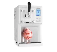 Klarstein Sweet Sundae Heladera con Compresor Autoenfriante - sin precongelación | Máquina de Helados Soft 1,5 L, lista en 40 min, sistema dispensador & limpieza automática, Inox, Blanco