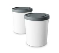 Klarstein Tarrinas de Helado 2x1L - Recipientes Plástico con Tapa, Aptos Lavavajillas, Accesorio para Heladera, Ligeros & Duraderos, Envases para Helados