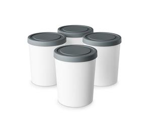 Klarstein Tarrinas de Helado 4x180ml - Recipientes Plástico con Tapa, Aptos Lavavajillas, Ligeros, Para Helado en Tarrina, Yogur & Granizado, Accesorio Heladera