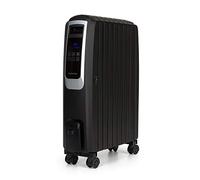 Klarstein Thermaxx Noir - Radiador de aceite de 2500W de potencia, 3 niveles, rango de temperatura: 10 - 30°C, temporizador 24h, función de encendido/apagado, tubo de calefacción doble U, negro