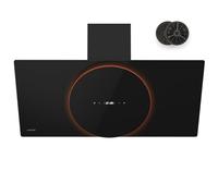 Klarstein Total Eclipse Campana Extractora - 90cm, 600 m³/h, Led Ajustable 3000K-6500K, Control Táctil, Eficiencia Energética de Clase A, Filtro Carbón Activo, 3 Velocidades, Negra