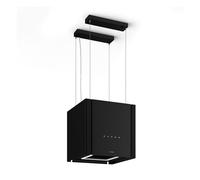 Klarstein Velaire Campana Extractora de Techo Eficiencia, 601 m³/h, 40 cm Elevable, Ultra Silenciosa, Control Táctil, Filtros Lavavajillas, LED, Extractor Cocina, Negro