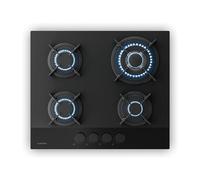 Placa de Gas Velaire | 4 Fuegos con Encendido Eléctrico | Compatible con Gas Natural y GLP | 8000W | 60 cm