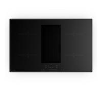 Klarstein Velaire Placa de Inducción con Extractor Integrado - 80cm, 4 Zonas, 8400W Boost, Control Táctil, Temporizador, Bloqueo Infantil, Vidrio Negro, Placa Inducción con Campana Integrada
