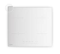 Klarstein Velaire Placa Inducción 60cm - 4 Zonas, 7000W Boost, Control Deslizante Táctil, Temporizador, Bloqueo Infantil, Vidrio Cerámico, Cocina Inducción Moderna, Blanco