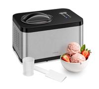 Klarstein Verosteel - Heladera, 1,5 L, compresor, 150 W, helado, granizado, yogur y sorbete, pantalla táctil, 4 programas