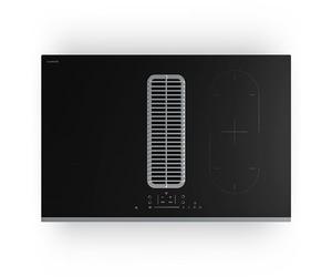 Klarstein Verosteel Placa de Inducción con Extractor Integrado - 80cm, 4 Zonas, 7400W, Control Táctil, Campana 590m³/h, Temporizador, Bloqueo Infantil, Vidrio Negro, Placa Inducción Integrada
