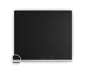 Klarstein Verosteel Placa Inducción 60cm - 4 Zonas, 7400W Boost, Control Táctil, Temporizador, Bloqueo Infantil, Indicador Calor Residual, Vitrocerámica Inducción, Diseño Minimalista Negro