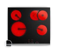 Klarstein Verosteel Vitroceramica 60 cm - Placa 4 Zonas con Control Táctil, Temporizador, Bloqueo Infantil & Calor Residual, Superficie Fácil de Limpiar, Diseño Minimalista para Cocina Moderna