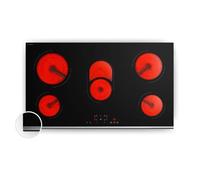 Klarstein Verosteel Vitroceramica 90 cm - Placa Vitrocerámica 5 Zonas, 8400 W, Control Táctil, Temporizador & Bloqueo Infantil, Superficie Fácil de Limpiar, Diseño Minimalista Encastrable